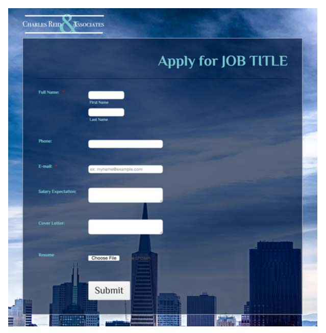 nonprofit job application form