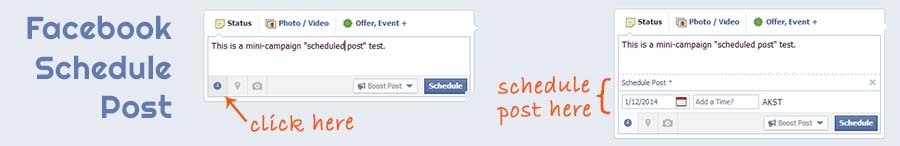 how to schedule post with Facebook