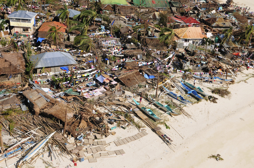Typhoon ravished beach in Philippines